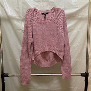 Forever 21 Cropped High-Low Knit Sweater (Pink) NEW & UNWORN
